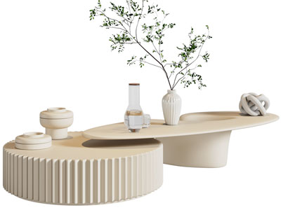 侘寂风不规则茶几3d模型 侘寂风不规则茶几