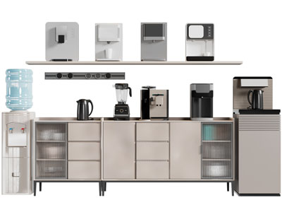 现代茶水间餐边柜 热水壶 直饮机 茶吧机