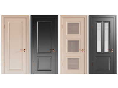 现代单扇平开门 木门