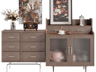 现代实木中古风玄关柜 餐边柜