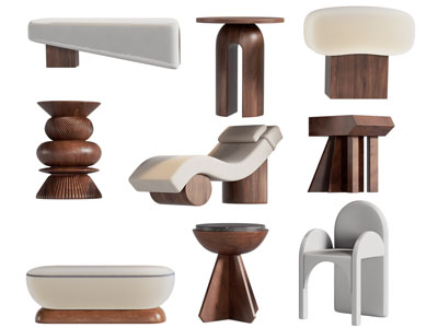 现代边几角几 沙发凳 躺椅