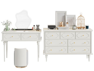 新古典化妆 梳妆台 玄关柜3d模型 新古典化妆 梳妆台 玄关柜