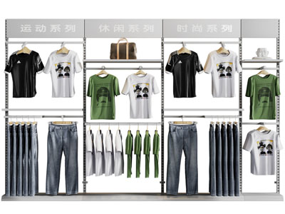 现代运动衣服展柜 展架