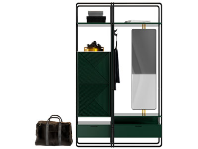 现代复古玄关衣柜 衣架3d模型 现代复古玄关衣柜 衣架