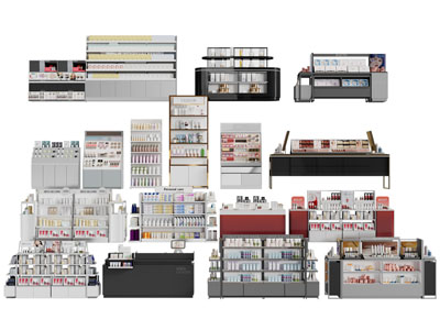 现代超市化妆品货架 展柜 展台