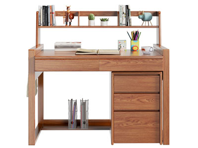 现代实木书桌3d模型 现代实木书桌