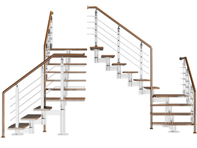 现代转角 旋转楼梯3d模型 现代转角 旋转楼梯