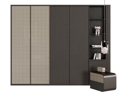 新中式衣柜3d模型 新中式衣柜