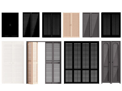 现代实木百叶门 折叠推拉门扇 双开门