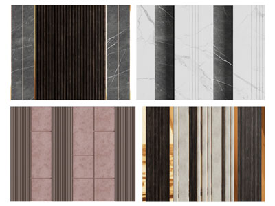 现代大理石床头背景墙 软包床头3d模型 现代大理石床头背景墙 软包床头