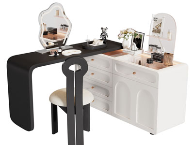 现代转角化妆 梳妆台3d模型 现代转角化妆 梳妆台