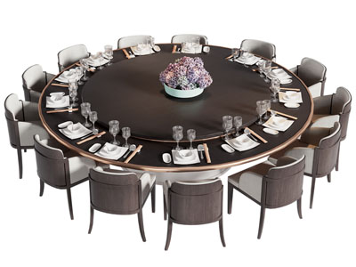 新中式餐桌椅组合3d模型 新中式餐桌椅组合