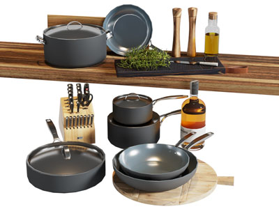 现代锅具 厨具组合