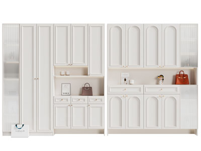 法式奶油风玄关鞋柜