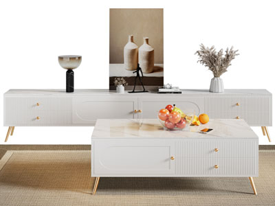 现代轻奢电视柜 茶几组合