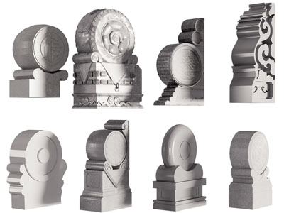 新中式石鼓装饰构件3d模型 新中式石鼓装饰构件