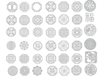 新中式窗格 花格 雕花 镂花窗