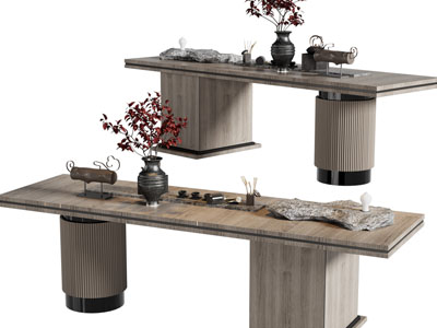 新中式茶桌3d模型 新中式茶桌