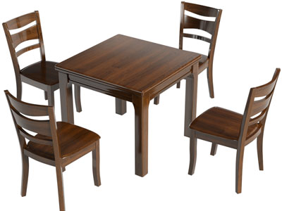 现代复古方形餐桌椅组合3d模型 现代复古方形餐桌椅组合