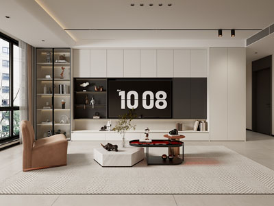 现代客厅电视背景墙3d模型 现代客厅电视背景墙