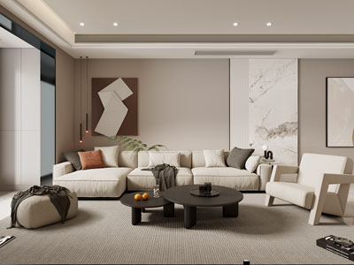 现代奶油风客厅