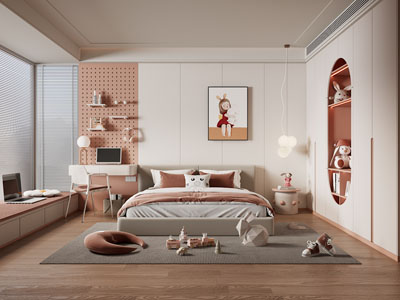 现代卧室 儿童房 女儿房 公主房