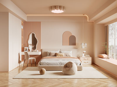 现代奶油风卧室