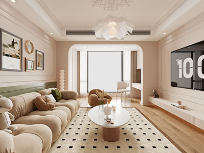 现代奶油风客厅