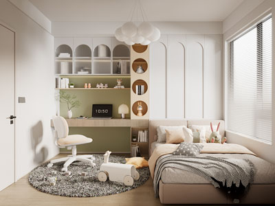 法式榻榻米卧室 儿童房 公主房