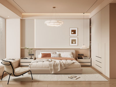 现代奶油风卧室