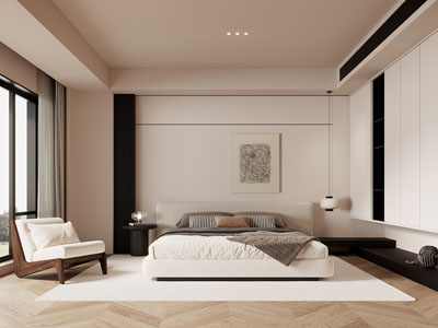 现代奶油风卧室