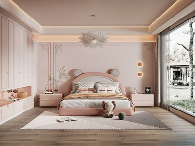现代奶油风卧室 儿童房 女儿房 公主房