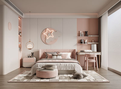 现代卧室 儿童房 女儿房