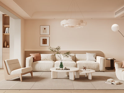 现代奶油风客厅