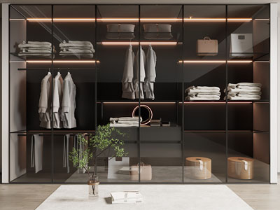 现代衣帽间衣柜3d模型 现代衣帽间衣柜