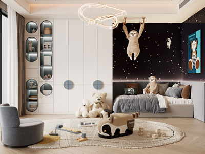 现代卧室 儿童房 男孩房