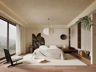 侘寂风中古卧室