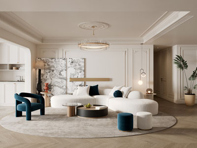 法式奶油风客厅