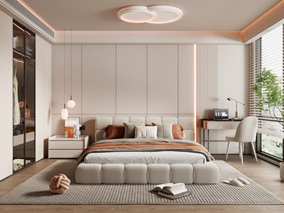 现代奶油风卧室