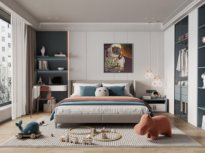 现代卧室 儿童房 男孩房