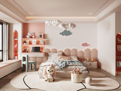 现代卧室 女儿房 儿童房