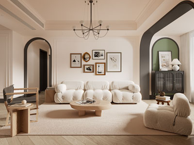 法式奶油风客厅