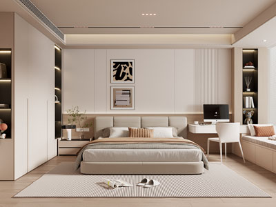 现代奶油风卧室