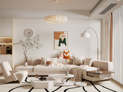 现代奶油风客厅