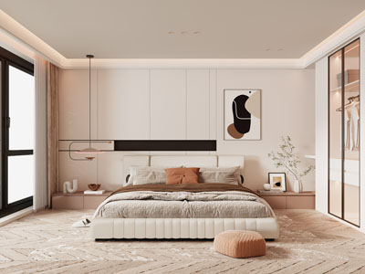 现代奶油风卧室