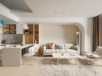 现代奶油风客餐厅