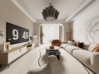 侘寂风奶油风客厅