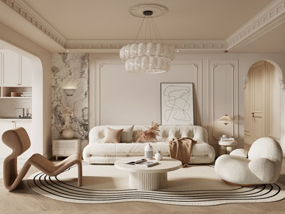 法式奶油风客厅