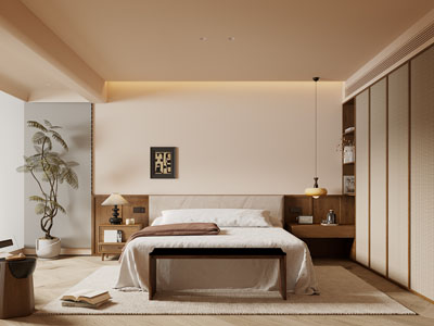 侘寂风中古风卧室