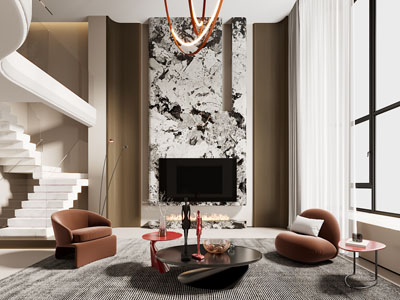 现代别墅挑高客厅